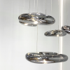 Сучасна стельова люстра WATER DROPS в кольорі хром-графіт з діаметром 60 см