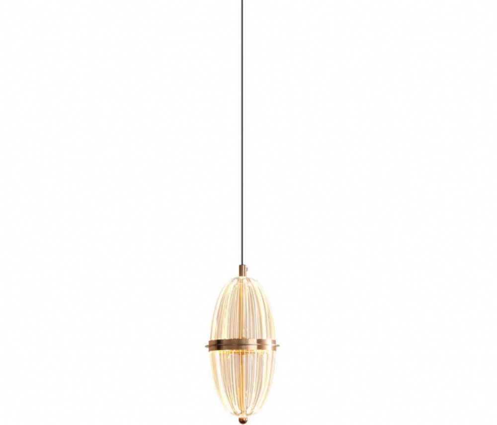 Підвіс одинарний скляний світильник Drib Lamp Ø 12 см золотий