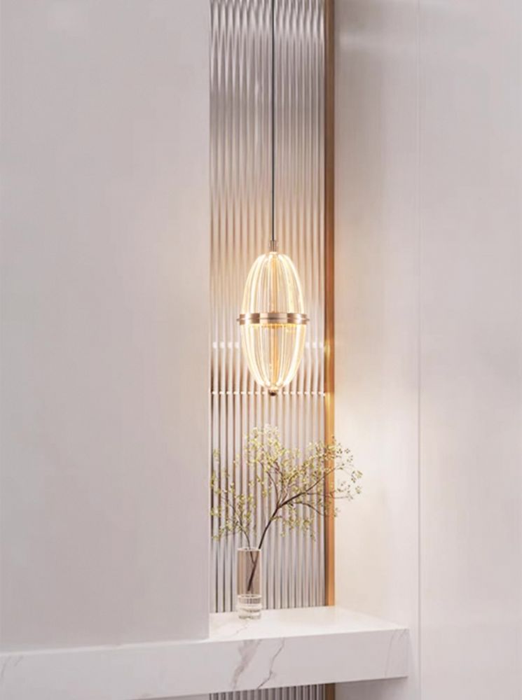 Підвіс одинарний скляний світильник Drib Lamp Ø 12 см золотий