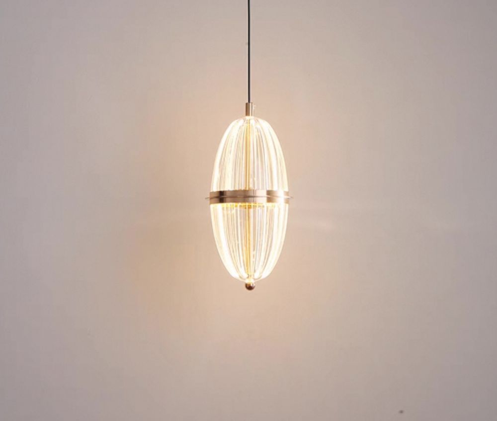 Підвіс одинарний скляний світильник Drib Lamp Ø 12 см золотий