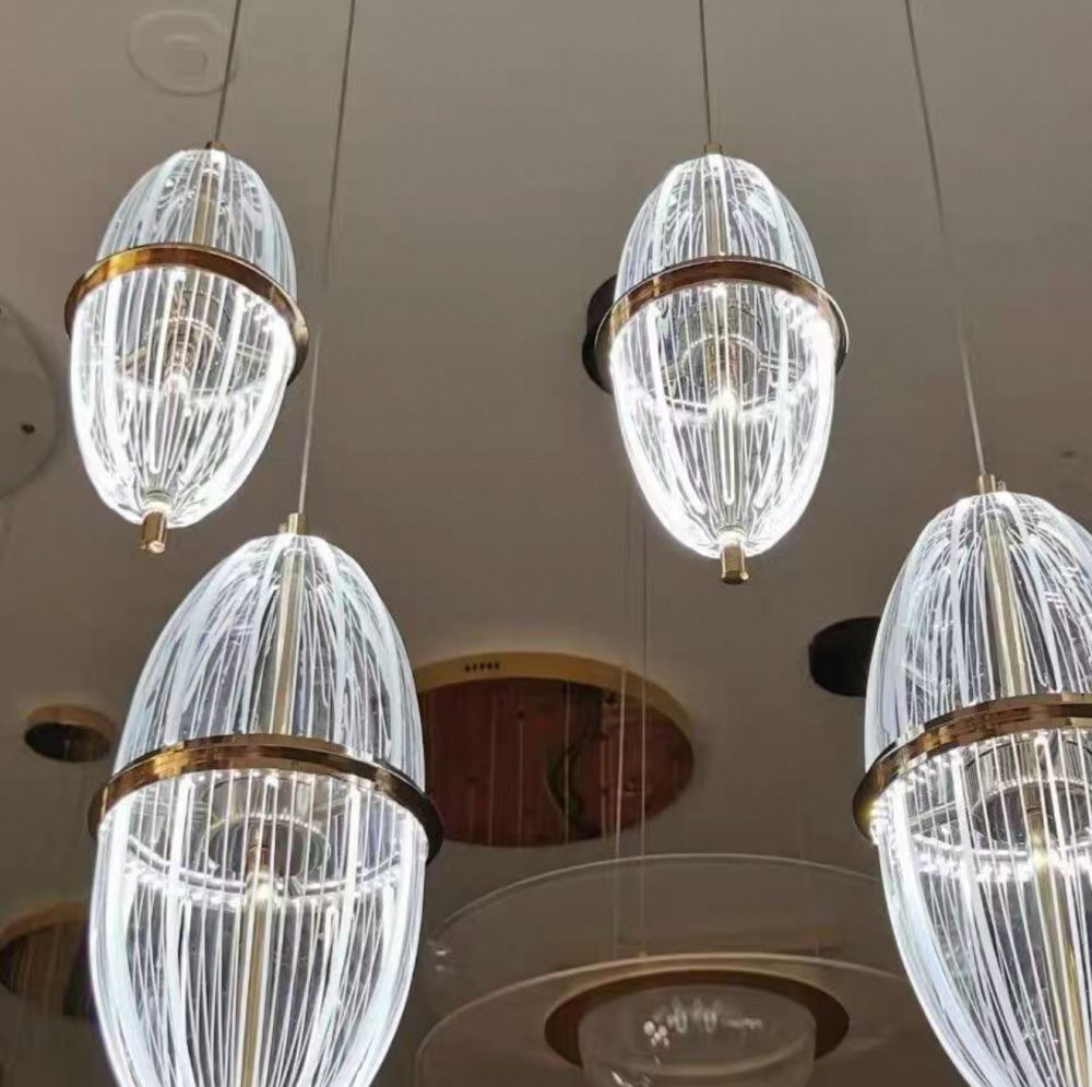Підвіс одинарний скляний світильник Drib Lamp Ø 12 см золотий