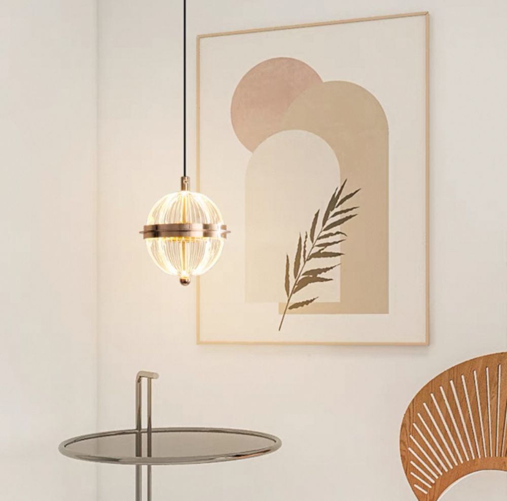 Підвіс одинарний скляний Drib Lamp Ø 12 см золотий