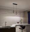 Підвісна видовжена чорна люстра Linear Led Ø 120 см