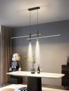 Підвісна видовжена чорна люстра Linear Led Ø 120 см