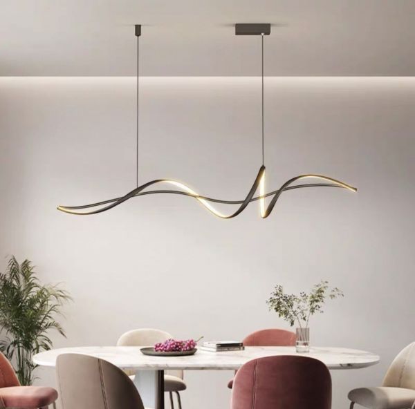 Видовжена чорна люстра Spiry Lamp Ø 120 см