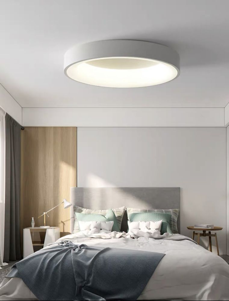 Cвітлодіодна металева стельова люстра Circle Led в білому кольорі 25W