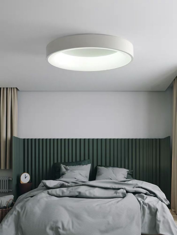 Cвітлодіодна металева стельова люстра Circle Led в білому кольорі 25W