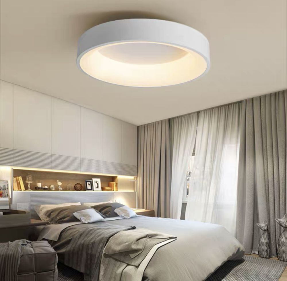 Cвітлодіодна металева стельова люстра Circle Led в білому кольорі 25W