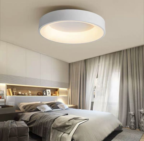 Cвітлодіодна металева стельова люстра Circle Led в білому кольорі 25W