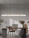 Видовжена люстра Tubus Line Lamp Black бронзовий метал довжиною 115 см