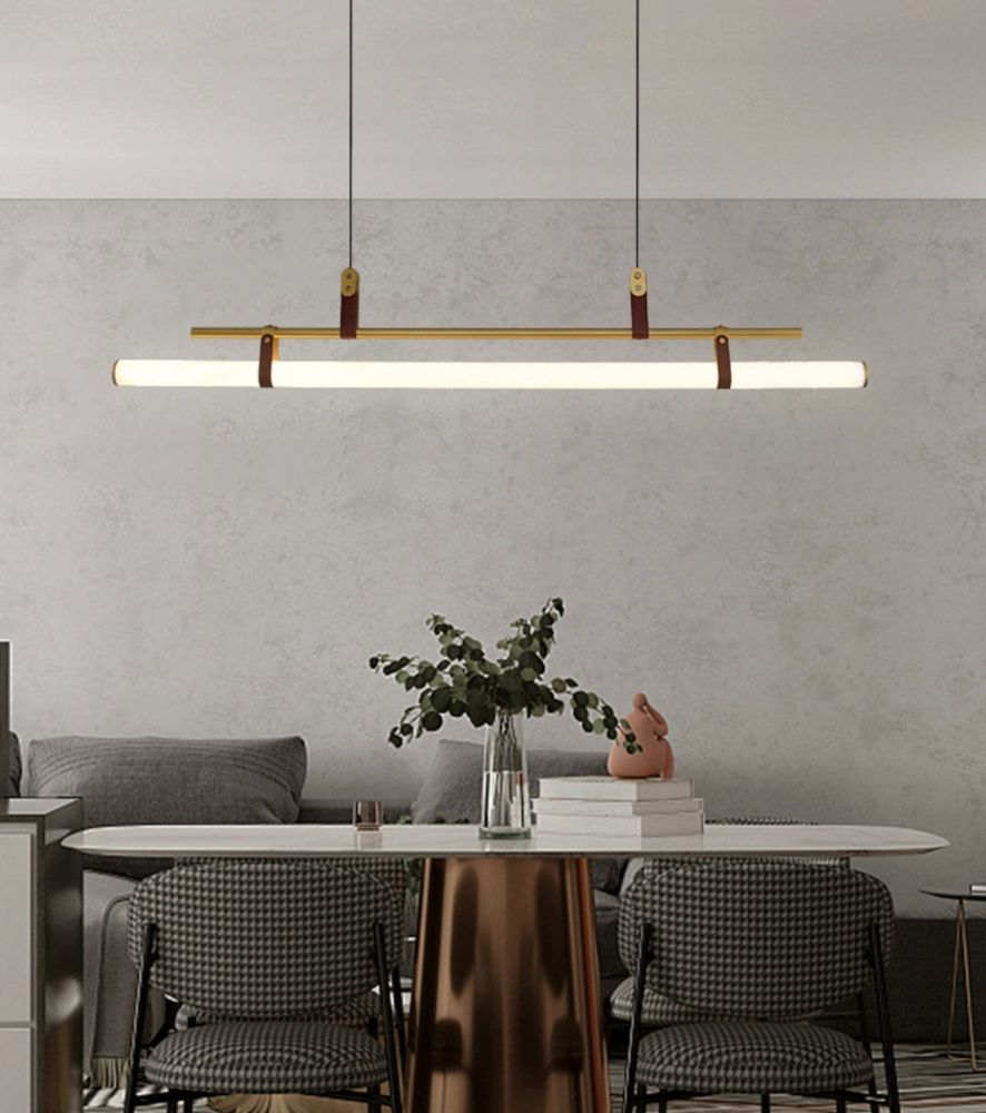 Видовжена люстра Tubus Line Lamp Black бронзовий метал довжиною 115 см