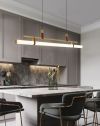 Видовжена люстра Tubus Line Lamp Black бронзовий метал довжиною 115 см