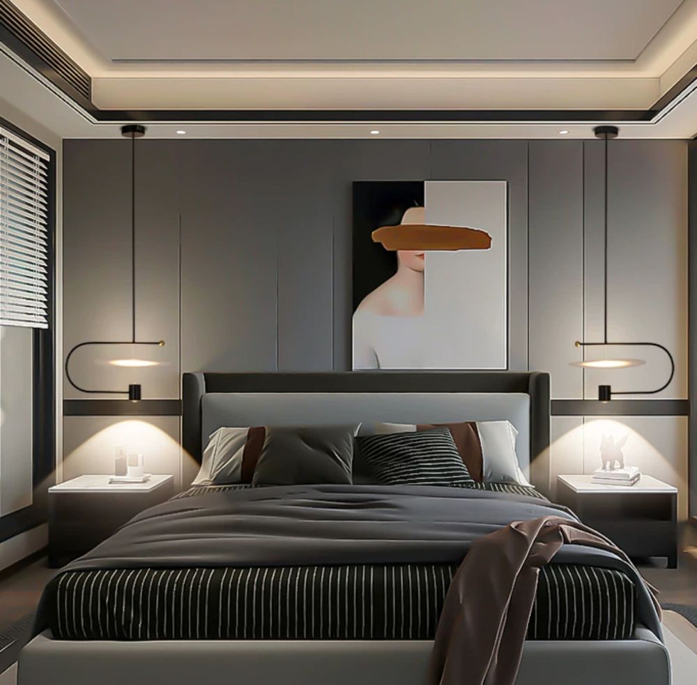 Підвісна чорна люстра Plutus Lamp 10W діаметр 90 см з вбудованим Led модулем