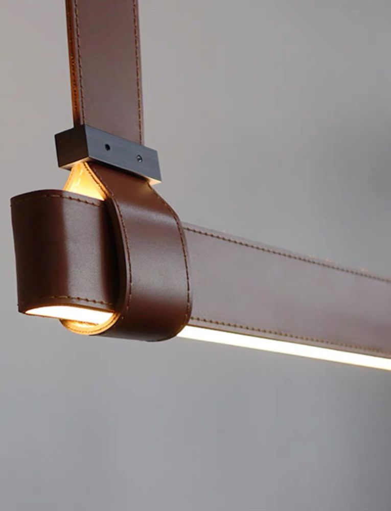 Люстра видовжена у коричневому корпусі 120 см Hawe Lamp
