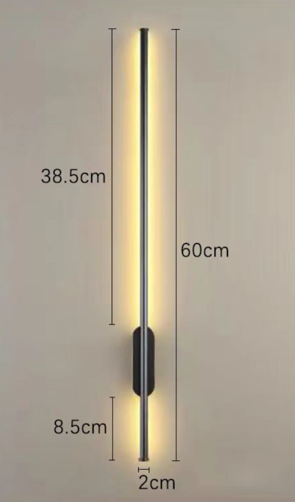 Настінний світильник 60 см Line wall lamp в чорному кольорі з вбудованим Led на 10 ват