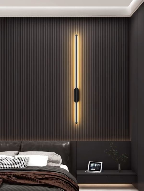 Настінний світильник 60 см Line wall lamp в чорному кольорі з вбудованим Led на 10 ват