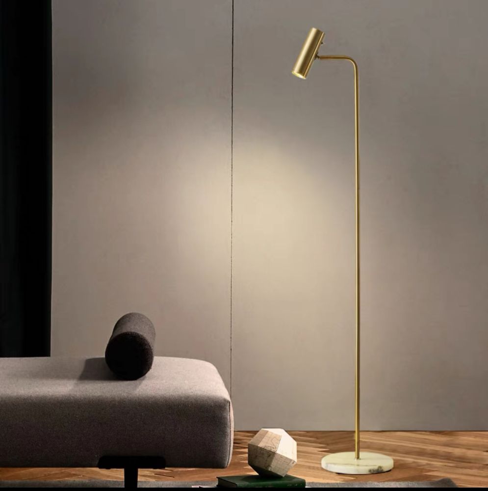 Підлоговий торшер Tube Floor Lamp із металевого каркасу в бронзовому кольорі із вбудованим Led на 10 ват