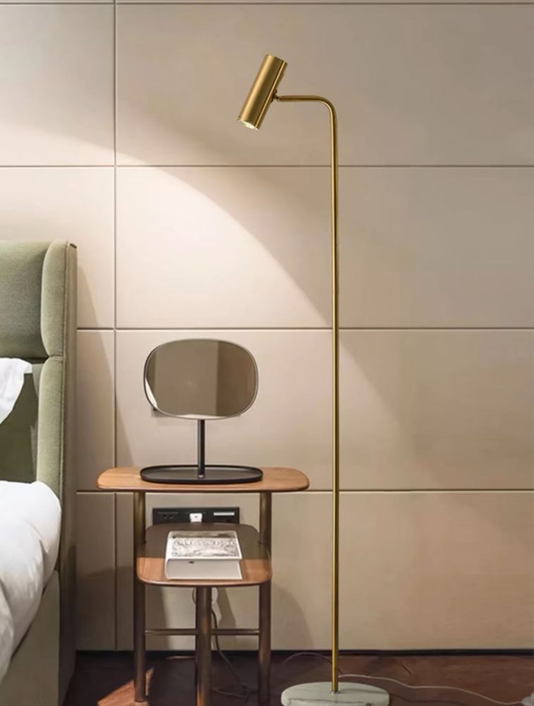 Підлоговий торшер Tube Floor Lamp із металевого каркасу в бронзовому кольорі із вбудованим Led на 10 ват