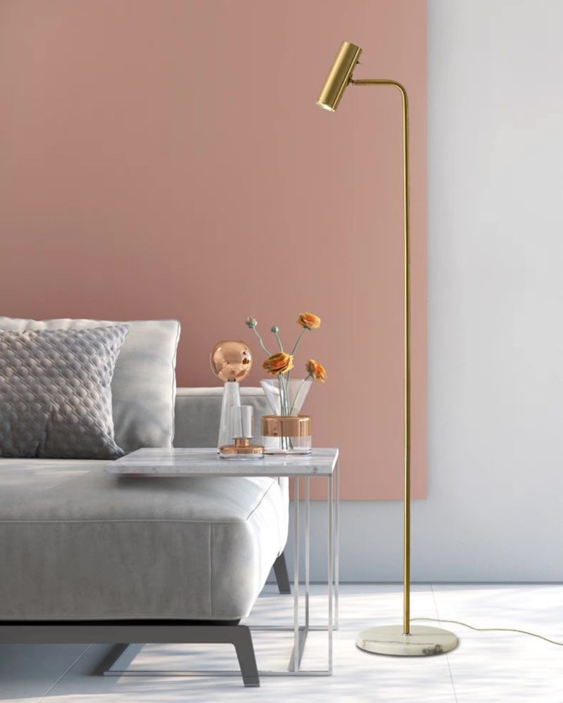 Підлоговий торшер Tube Floor Lamp із металевого каркасу в бронзовому кольорі із вбудованим Led на 10 ват