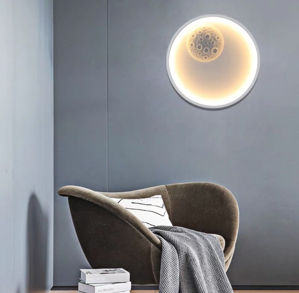 Настінний білий світильник Space з м'яким світлом Ø 25.5 см