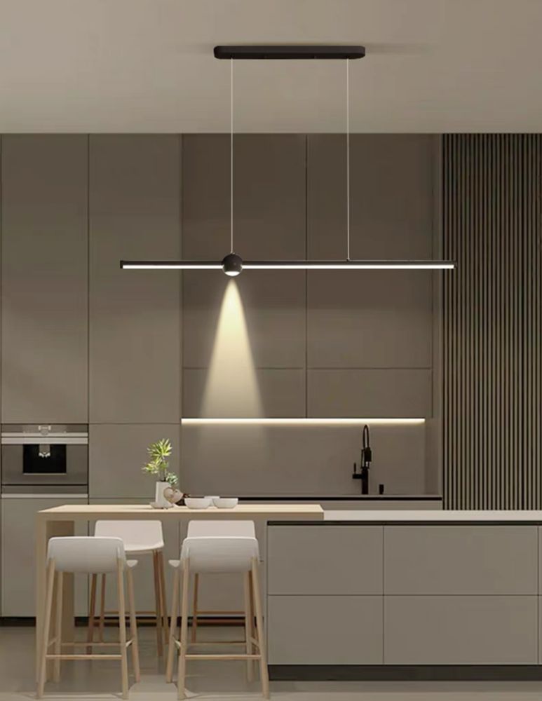 Видовжена чорна люстра Linear System Lamp на 20 ват довжина 120 см