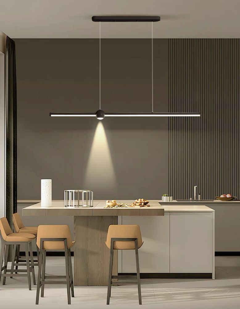 Видовжена чорна люстра Linear System Lamp на 20 ват довжина 120 см