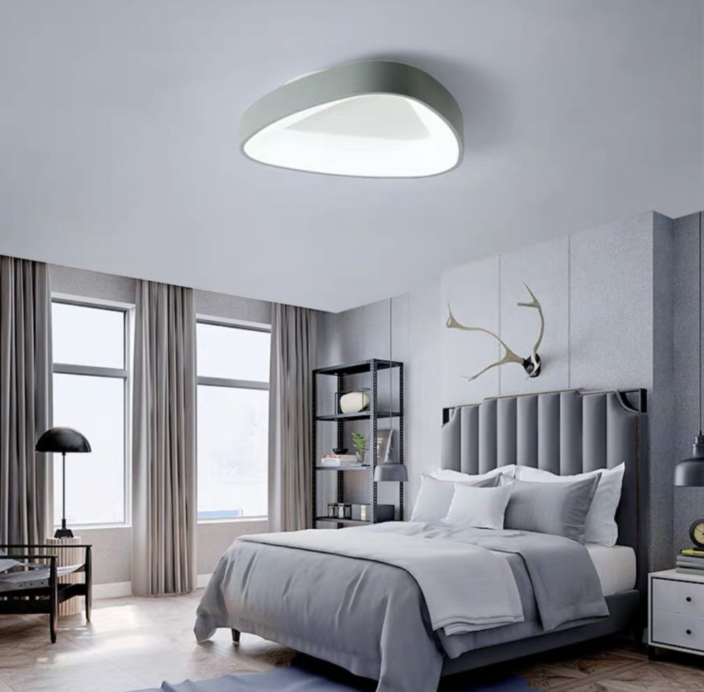 Cвітлодіодна потолочна люстра ANG led lamp в сірому кольорі 15W