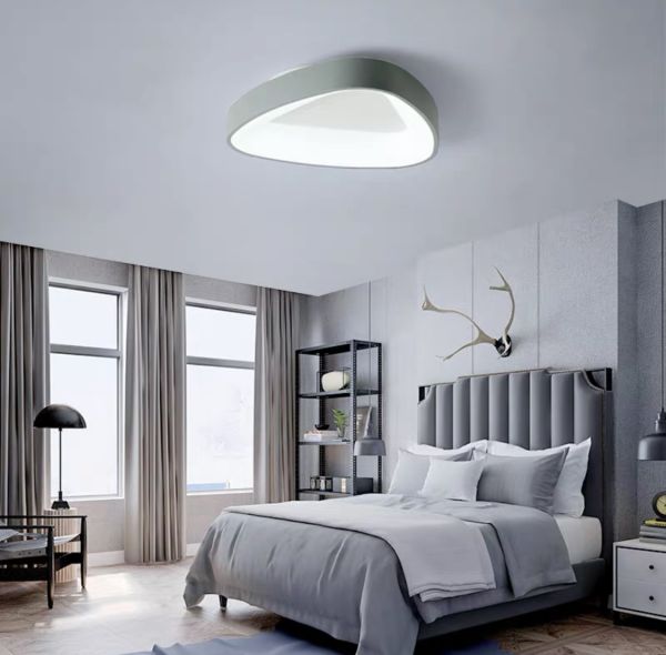 Cвітлодіодна потолочна люстра ANG led lamp в сірому кольорі 15W