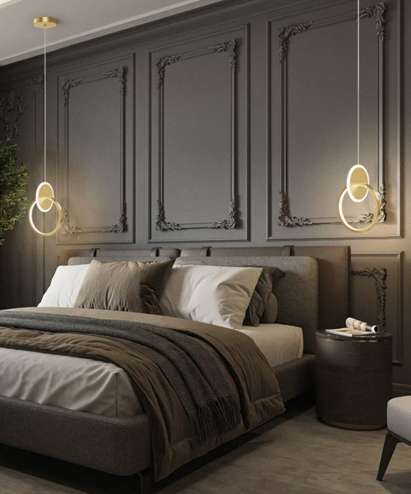 Світильник підвісний Curly Lamp 2 в золотому кольорі 8W
