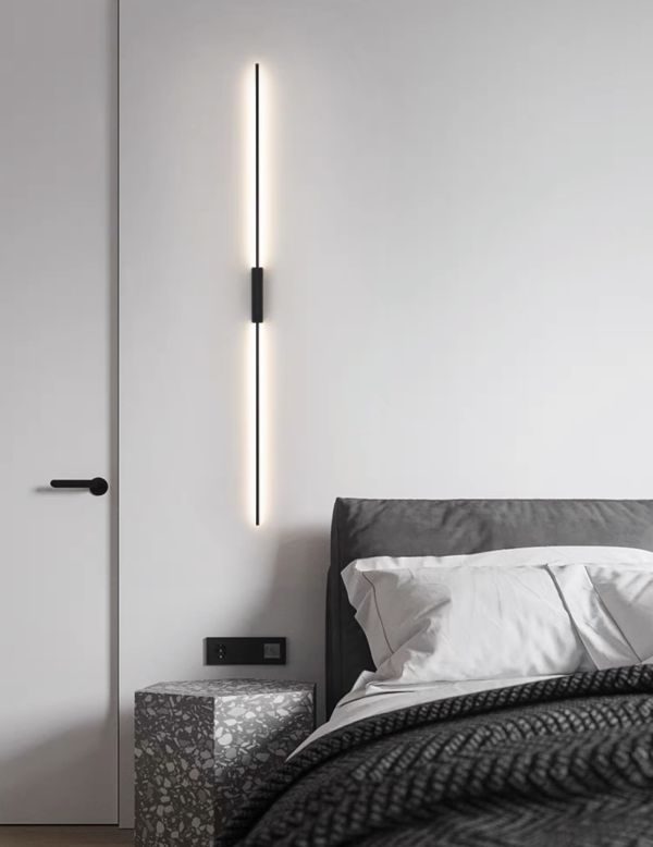 Настінний світильник 100 см Line wall lamp в чорному кольорі з вбудованим Led на 15 ват