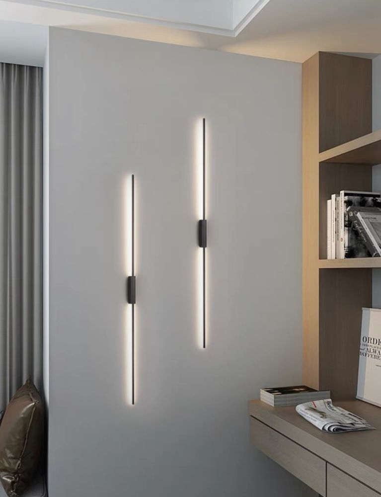 Настінні світильники 120 см Line wall lamp в чорному кольорі з вбудованим Led на 20 ват