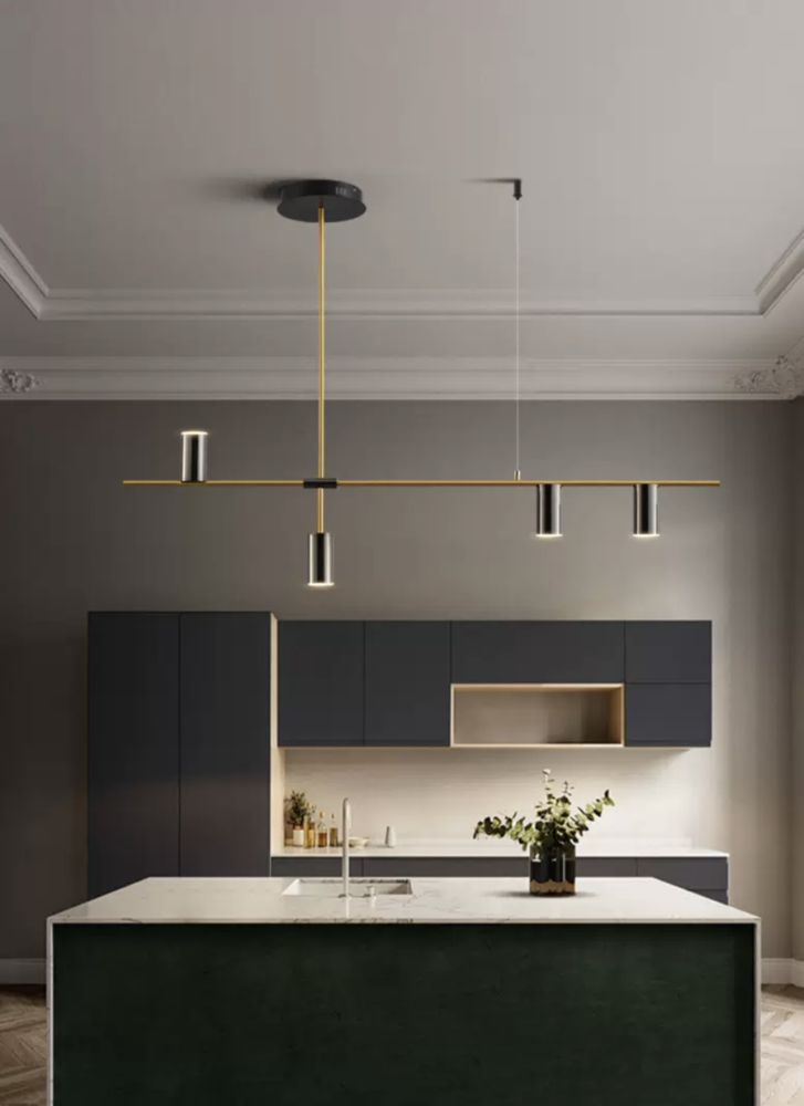 Люстра підвісна TUBUS LINEAR PENDANT чорний+золото