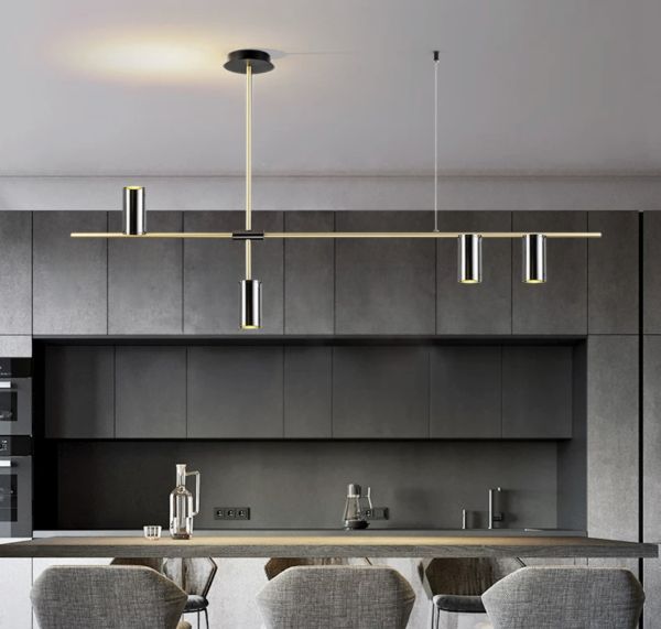 Люстра підвісна TUBUS LINEAR PENDANT чорний+золото