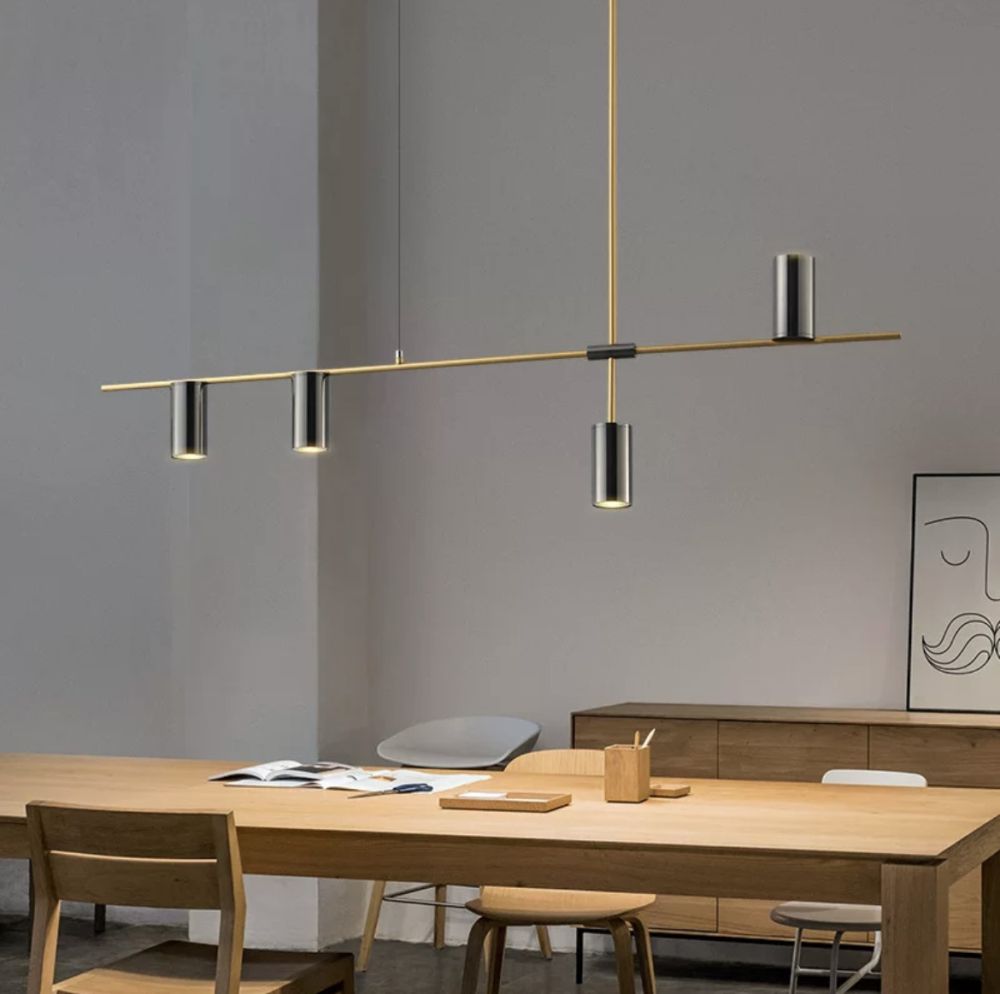 Люстра підвісна TUBUS LINEAR PENDANT чорний+золото