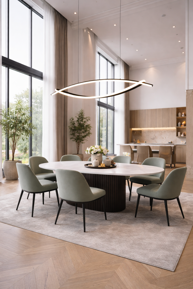 Підвісна видовжена чорна люстра Light Line Ovale Ø 110 см