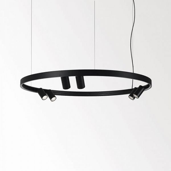 Тросова серія люстр Superloop Lamp металевого каркасу в чорному кольорі діаметр 65 см