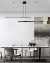 Лінійний чорний мінімалістичний LED світильник Linee di luce