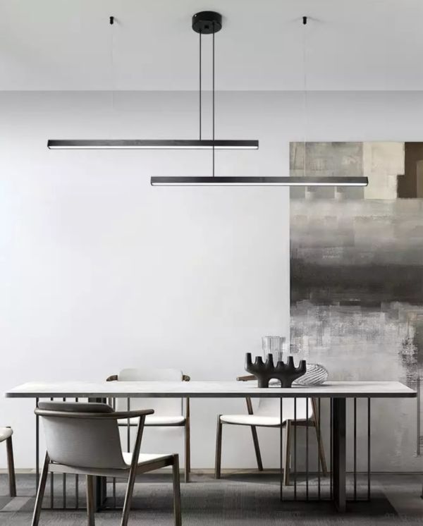 Лінійний чорний мінімалістичний LED світильник Linee di luce