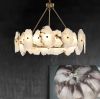 Підвісна люстра Marble Lamps у кольорі бронза з натуральним мармуром, діаметр 80 см