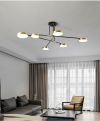 Cвітлодіодна потолочна люстра Molecular Led Lamp в чорному кольорі з бронзовими плафонами