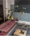 Cвітлодіодна потолочна люстра Molecular Led Lamp в чорному кольорі з бронзовими плафонами