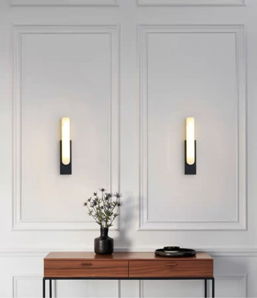 Настінний світильник Marble Wall Lamp чорний мармур довжина 50 см