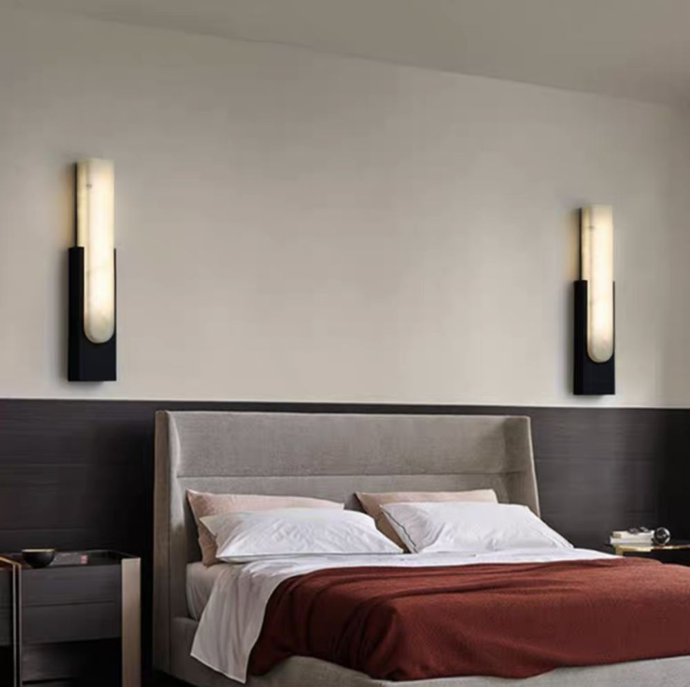 Настінний світильник Marble Wall Lamp чорний мармур довжина 50 см