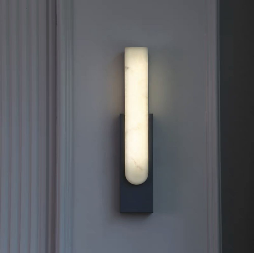 Настінний світильник Marble Wall Lamp чорний мармур довжина 50 см