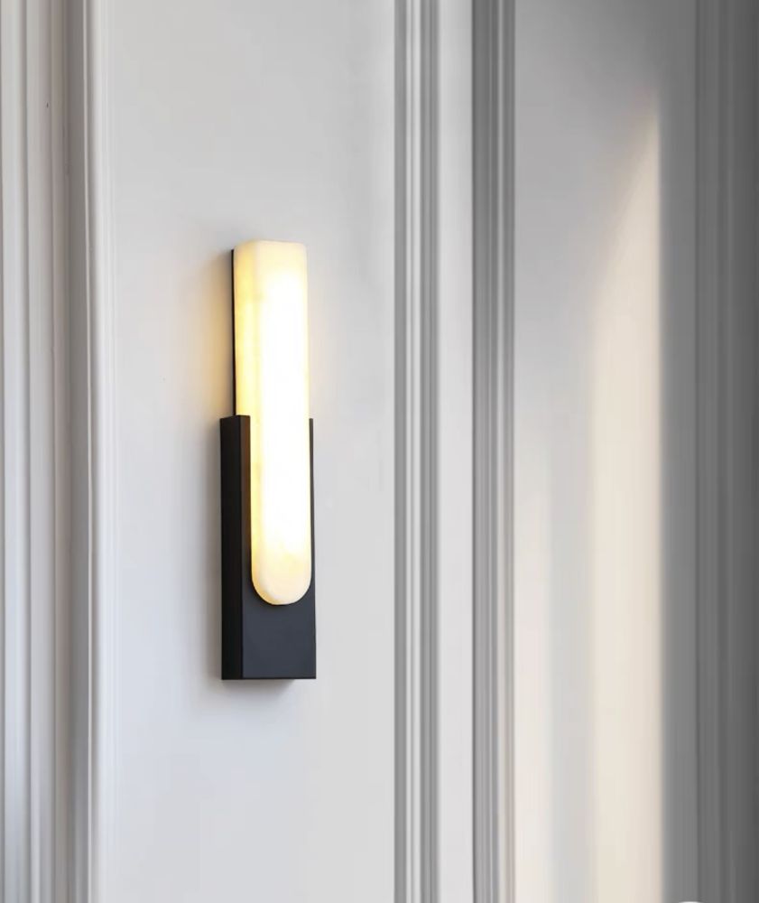 Настінний світильник Marble Wall Lamp чорний мармур довжина 50 см