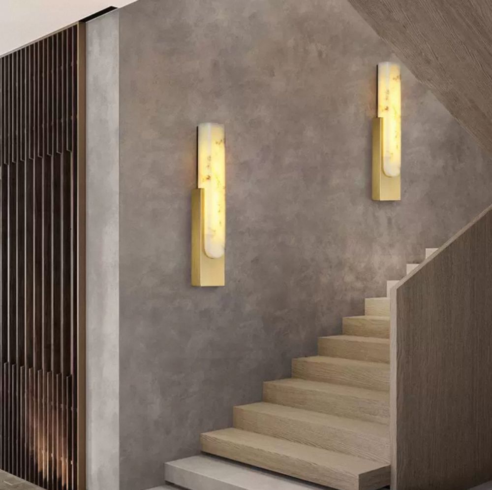 Настінний світильник Marble Wall Lamp бронзовий мармур довжина 50 см