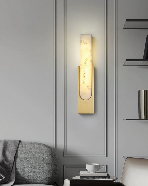 Настінний світильник Marble Wall Lamp бронзовий мармур довжина 50 см