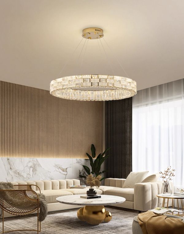 Підвісна золота кришталева люстра Luri Led Crystal Ø 100 см