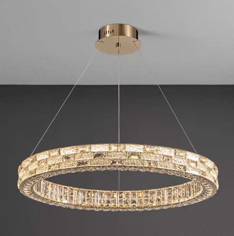 Підвісна золота кришталева люстра Luri Led Crystal Ø 80 см