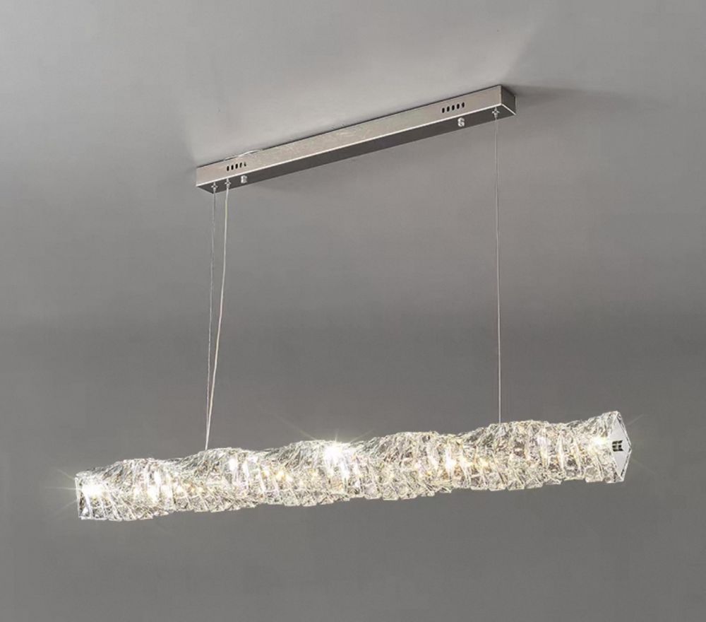 Кришталева підвісна хромована люстра Spiry Crystal Led Ø 150 см